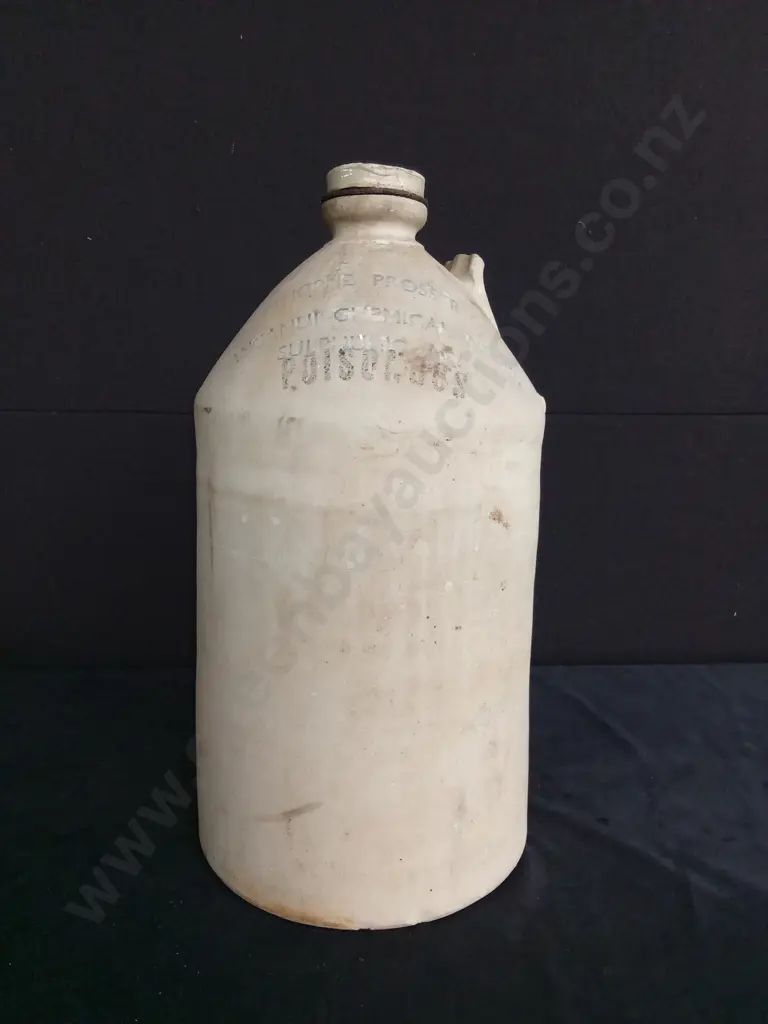 VINTAGE CREAM GLAZED STONEWARE INDUSTRIAL CROCK Image 1++