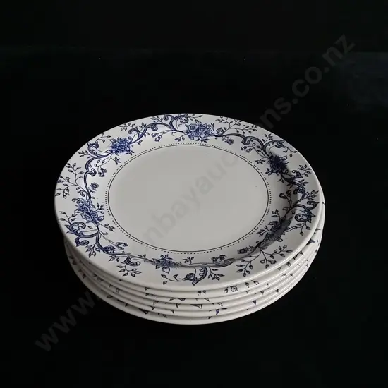 SET OF 6 CROWN LYNN MALVERN BLUE PLATES