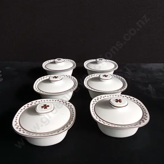 6 PIECE VERSATONE BY NORITAKE COVERED BOWLS SET