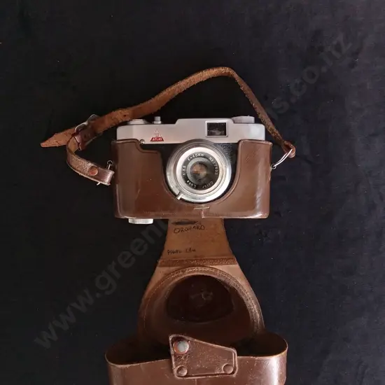 VINTAGE ATLAS 35 FILM CAMERA, INCLUDES LEATHER CASE