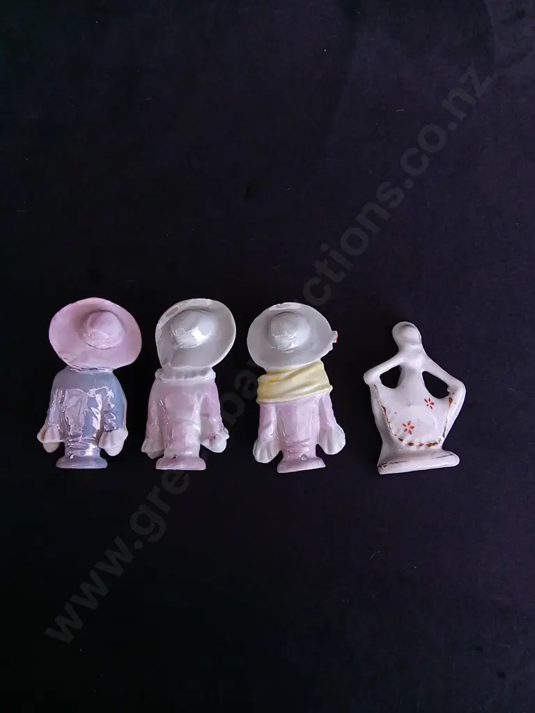 VINTAGE PORCELAIN HALF DOLLS AND JAPANESE PORCELAIN FIGURE Image 1++