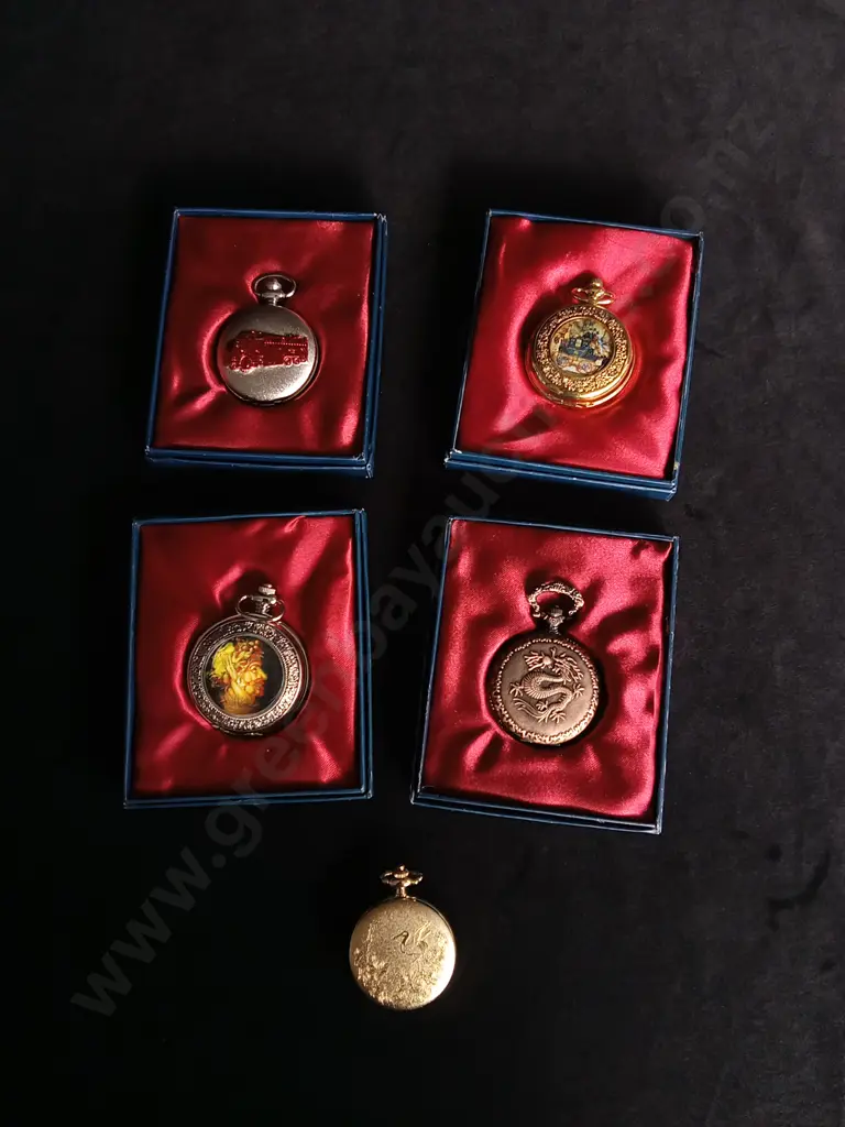 5 PIECES QUARTZ POCKET WATCH COLLECTION Image 1++