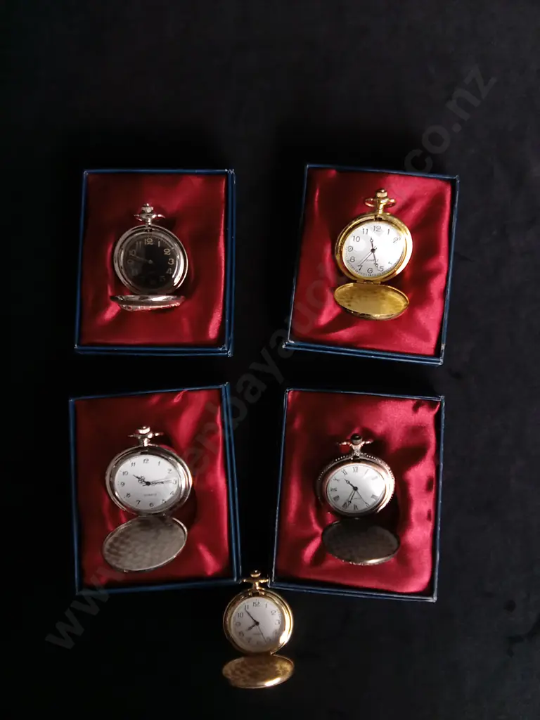5 PIECES QUARTZ POCKET WATCH COLLECTION Image 1++