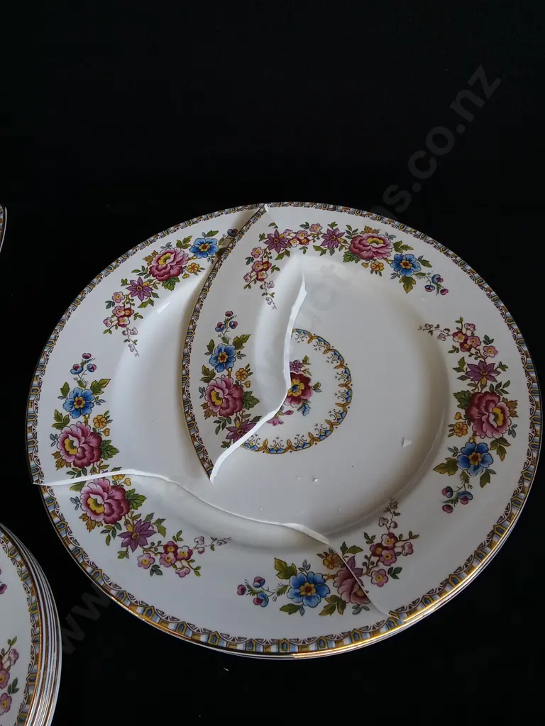 32 PIECE ROYAL GRAFTON FINE BONE CHINA MALVERN SET (ONE DINNER PLATE BROKEN) Image 1++
