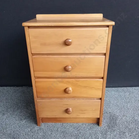 WOODEN CHEST OF DRAWERS H 75CM L 49CM D 36CM