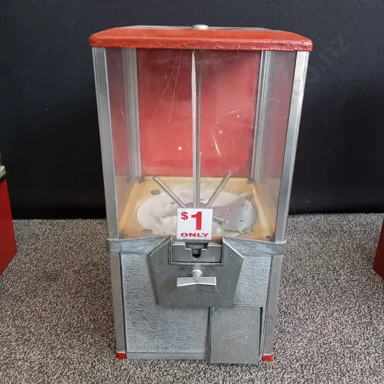 NORTHWESTERN SINGLE RED VENDING MACHINE