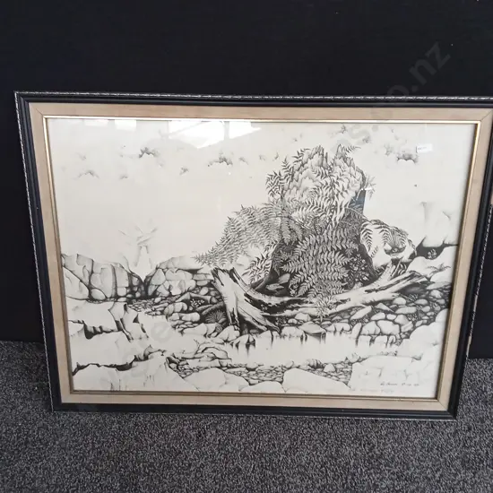 FRAMED PRINT NUMBER 80/600 BY REI HAMON FROM 1977