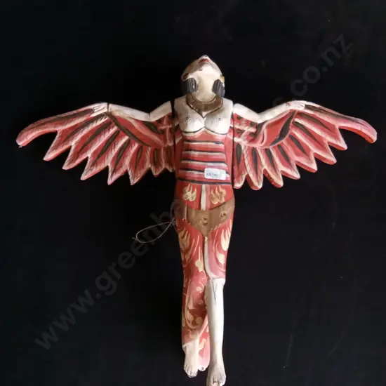 HAND CARVED WOODEN BALINESE HANGING SCULPTURE