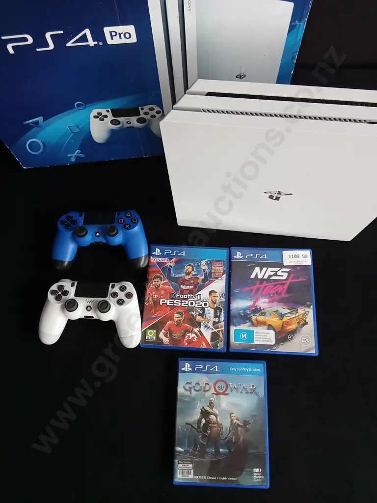 SONY PLAYSTATION 4 PRO CONSOLE WITH CONTROLLERS AND GAMES (CABLES INCLUDED) Image 1++