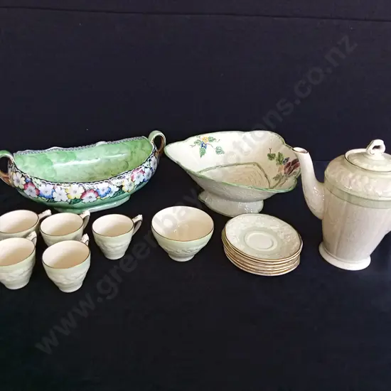 CROWN DEVON AND MALING DISH WITH CROWN DUCAL TEA SET