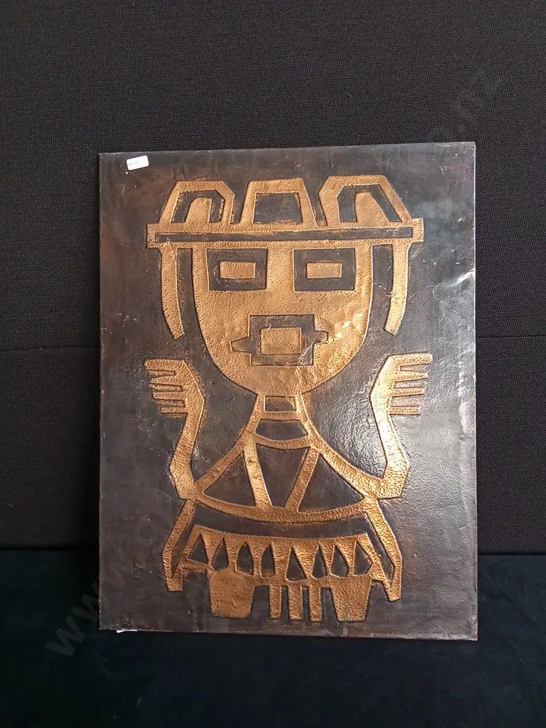 VINTAGE EMBOSSED COPPER WALL ART Image 1++