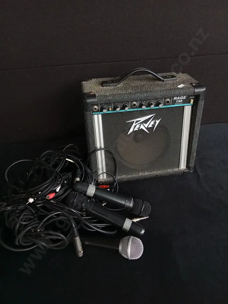 PEAVEY RAGE 158 AMP AND MICS Image 1++