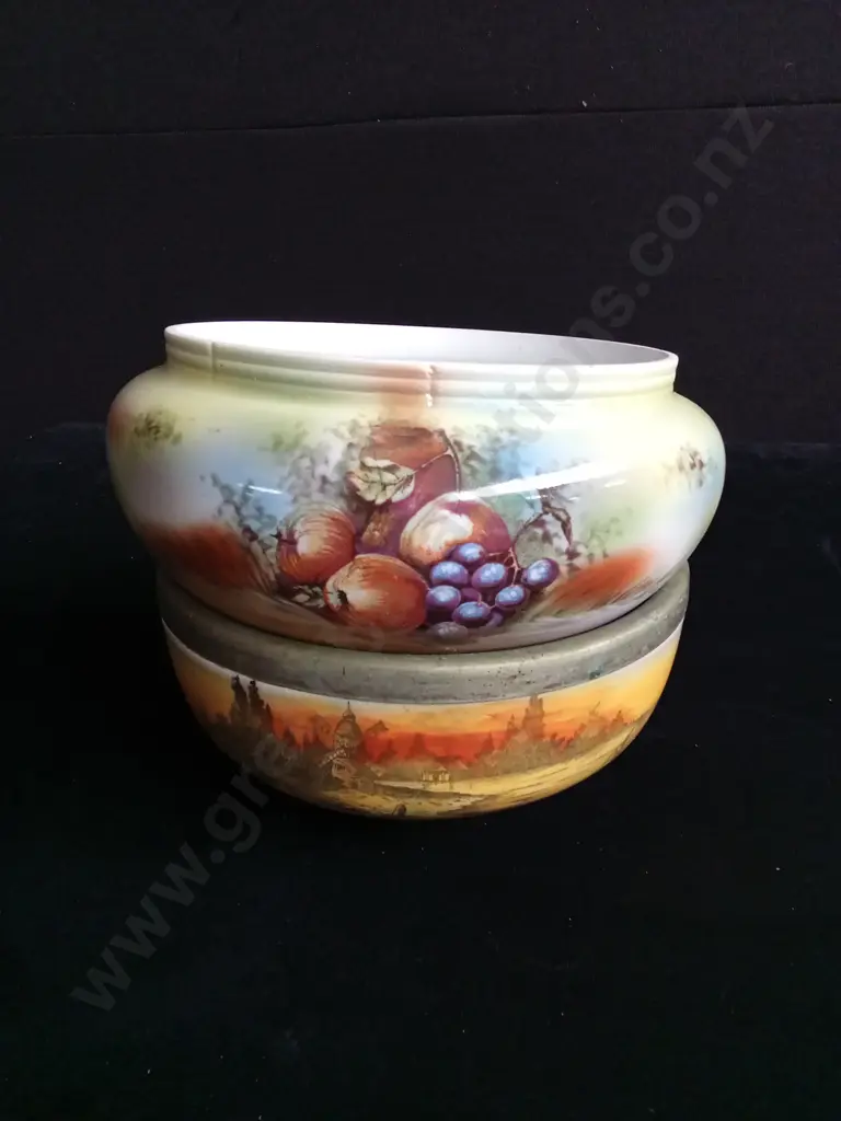 2 PIECES HAND PAINTED BOWLS Image 1++