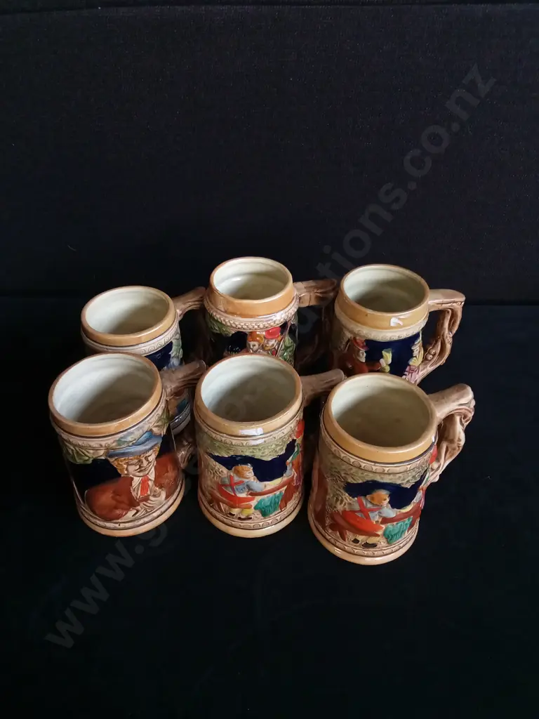 6 PIECES VINTAGE GERMAN BEER JUGS Image 1++