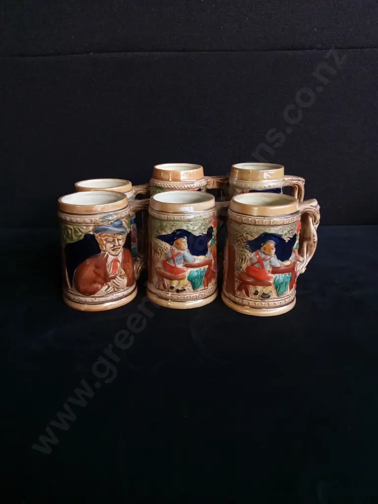 6 PIECES VINTAGE GERMAN BEER JUGS Image 1++