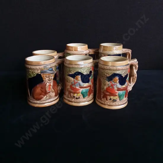 6 PIECES VINTAGE GERMAN BEER JUGS