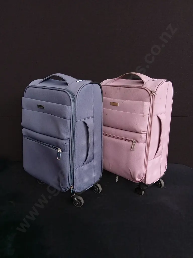 2 PIECES SAN MICHELLE FABRIC SUITCASES H 55CM Image 1++