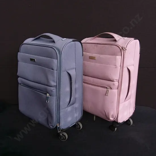2 PIECES SAN MICHELLE FABRIC SUITCASES H 55CM