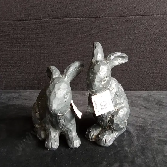 TAKASHO FIGURINE BUNNIES SET OF TWO TALLEST H 23CM BRAND NEW