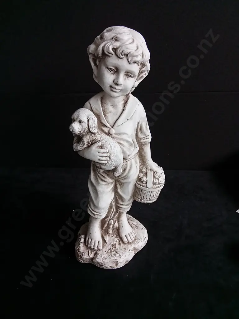 TAKASHO FIGURINE BOY WITH DOG H 50CM BRAND NEW Image 1++