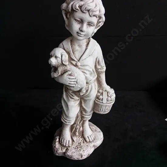 TAKASHO FIGURINE BOY WITH DOG H 50CM BRAND NEW