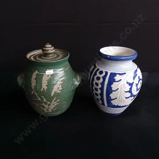 2 PIECES CERAMIC VASES