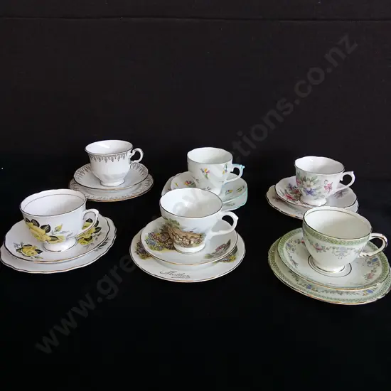 6 CHINA TEA CUP AND SAUCERS SETS