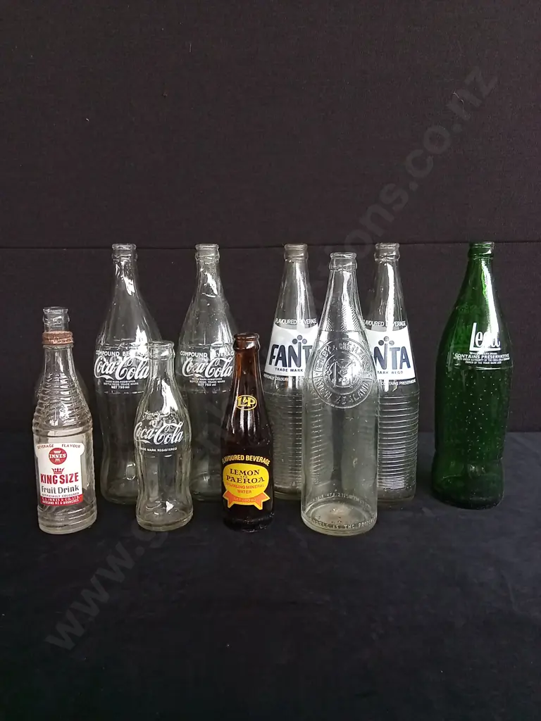 10 GLASS DRINK BOTTLES Image 1++