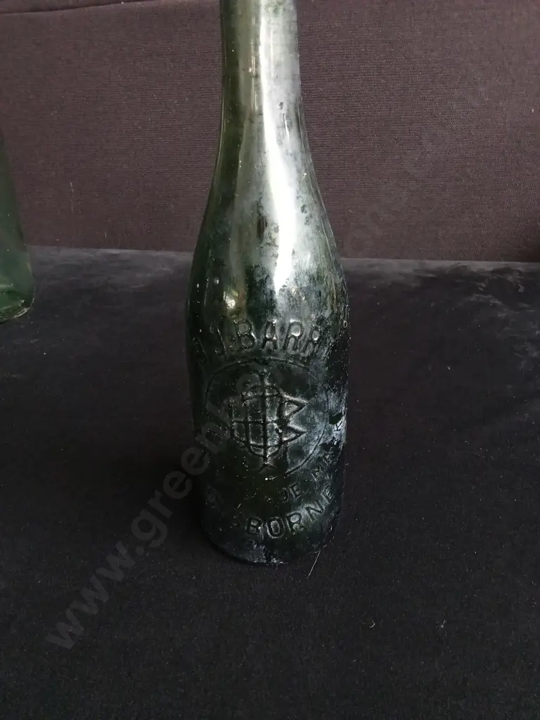 10 PIECES GREEN GLASS BOTTLES Image 1++