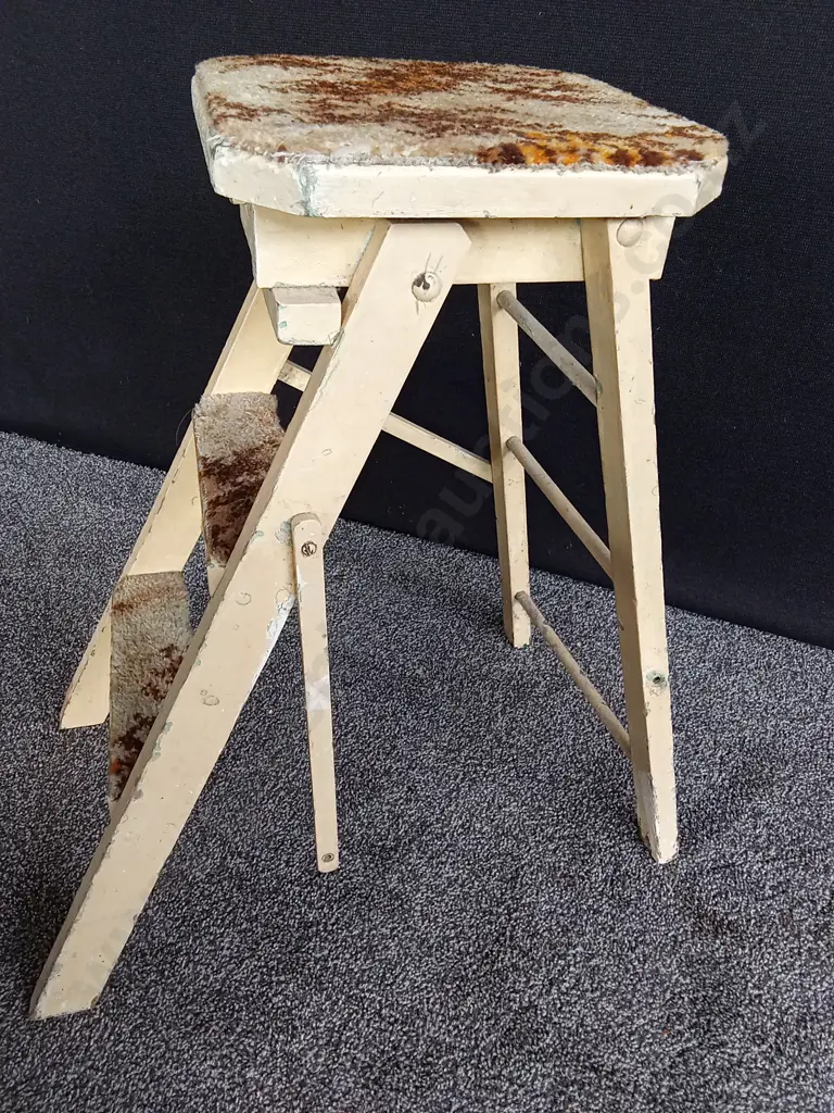 STEPPING STOOL WITH CARPET MISSING SCREW AS PICTURED Image 1++