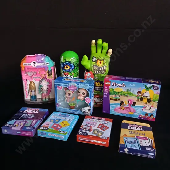 9 PIECES MIX OF BRAND NEW TOYS AND CARD GAMES