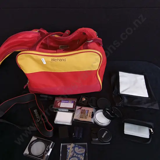 CAMERA BAG AND CONTENTS