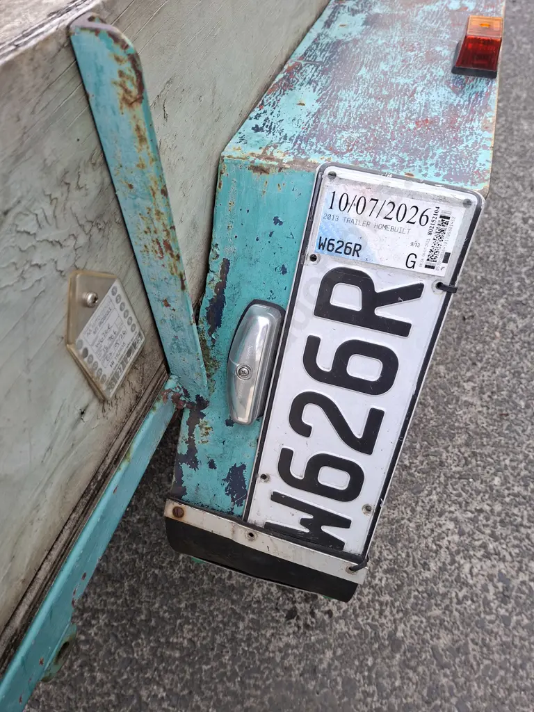 SINGLE AXLE DOMESTIC TRAILER REGISTRATION W626R TO 10/7/2026 WOF TO 2/8/26 ON GOODRIDE RADIAL 13 INCH LIGHT TRUCK TYRES Image 1++