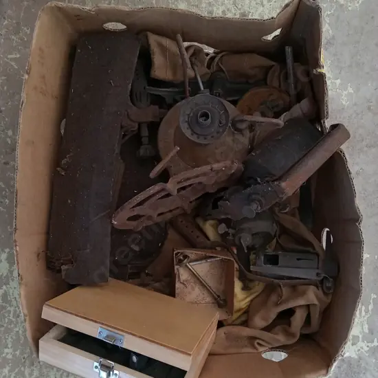 BOX OF METAL WORKING TOOLS