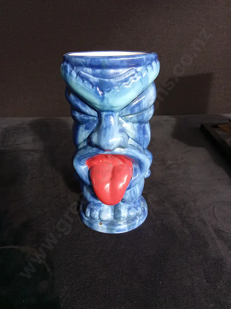 SEBASTIAN 2012 BLUE CERAMIC TIKI MUG / VASE Image 1++