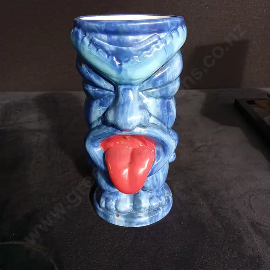 SEBASTIAN 2012 BLUE CERAMIC TIKI MUG / VASE