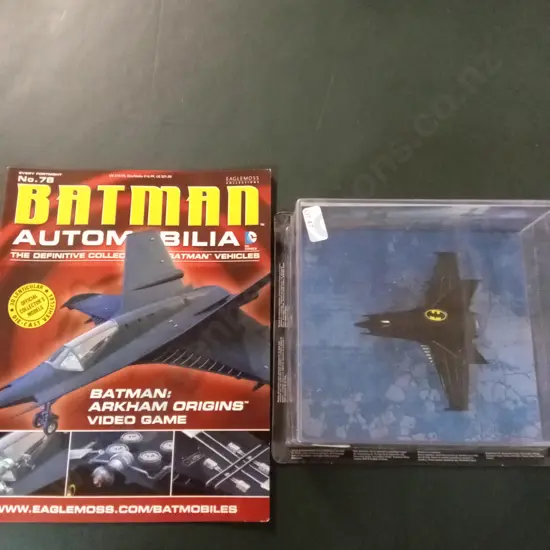 EAGLEMOSS BATMAN AUTOMOBILIA BATMAN ARKHAM ORIGINS BATWING 1:43 PACKAGE PLUS CORRESPONDING MAGAZINE