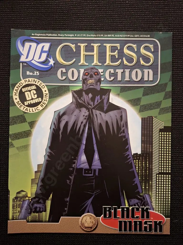 EAGLEMOSS DC CHESS COLLECTION BLACK MASK PIECE PLUS CORRESPONDING BOOKLET Image 1++