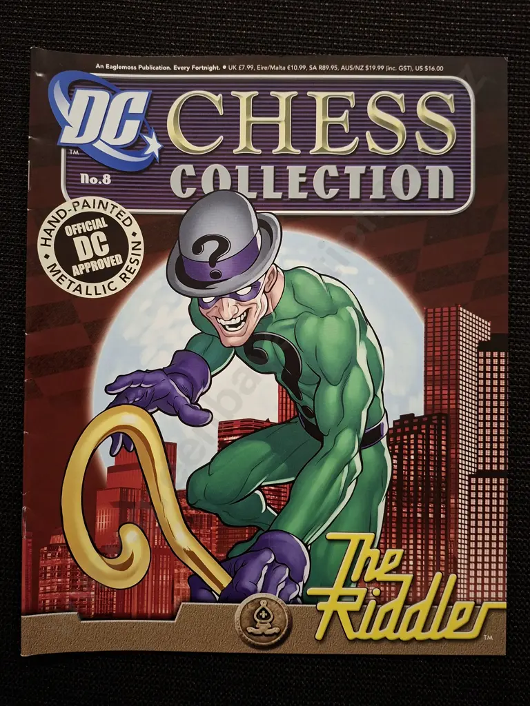 EAGLEMOSS DC CHESS COLLECTION RIDDLER PIECE PLUS CORRESPONDING BOOKLET Image 1++