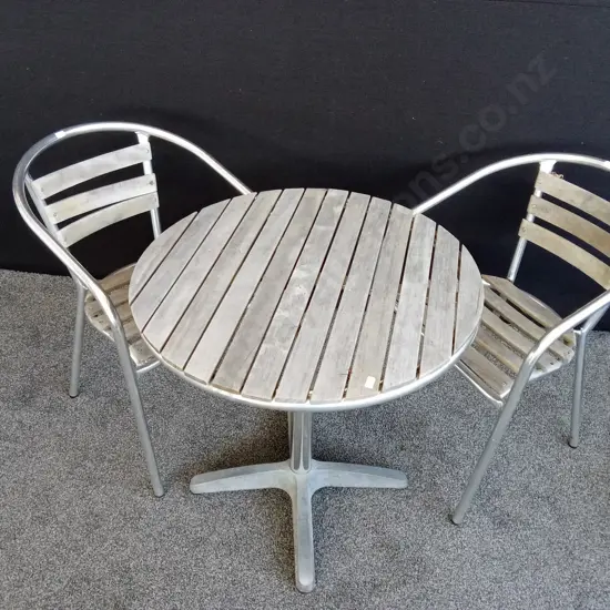 OUTDOOR TABLE AND 2 CHAIRS