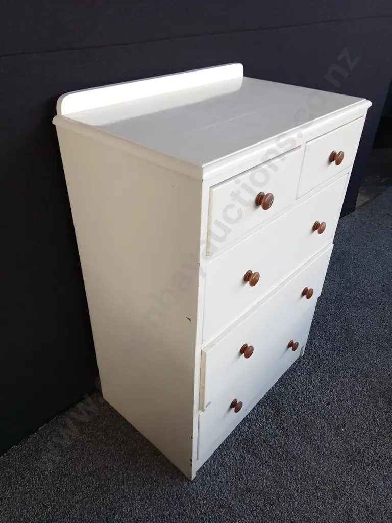 WHITE CHEST OF DRAWERS H 98CM L 66CM D 42CM Image 1++