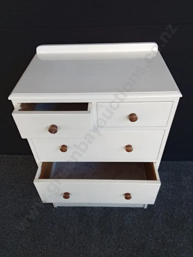 WHITE CHEST OF DRAWERS H 98CM L 66CM D 42CM Image 1++