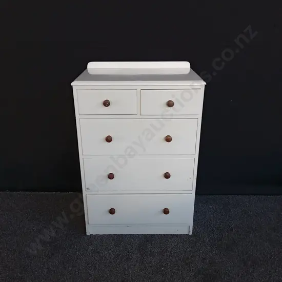 WHITE CHEST OF DRAWERS H 98CM L 66CM D 42CM
