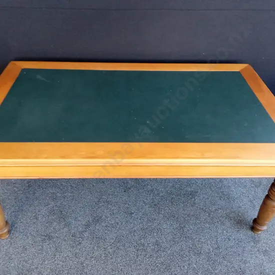 HAND CRAFTED LEATHER INSET BESPOKE TABLE WITH 2 DRAWERS 1.83M X 1.05M X 0.73M HIGH