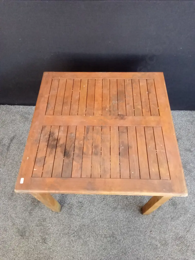 WOODEN OUTDOOR SQUARE TABLE H 76CM L 80CM Image 1++