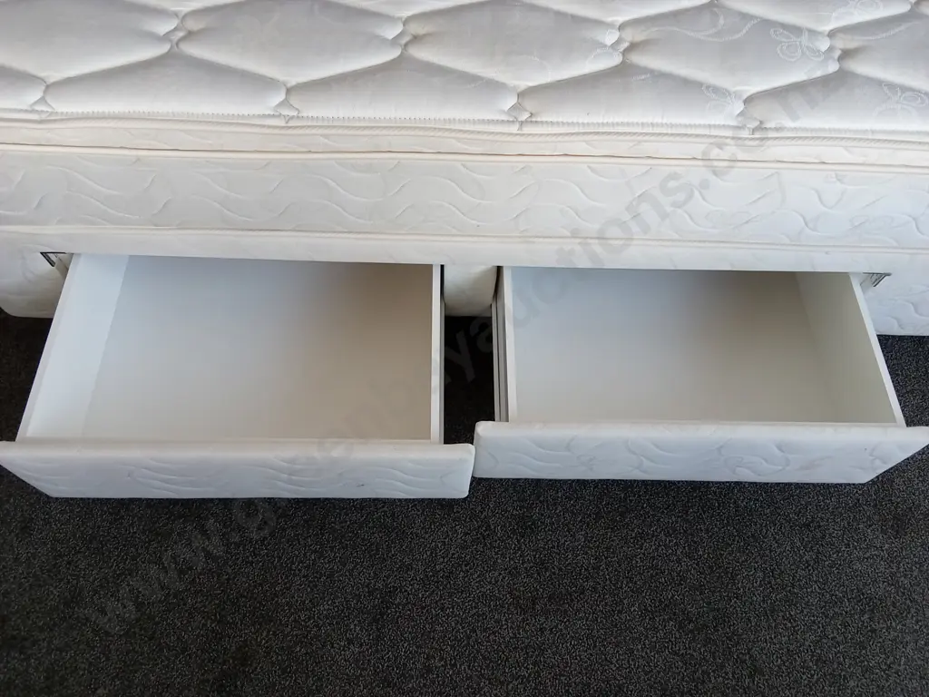 SINGLE BED BASE WITH 2 DRAWERS AND A MATTRESS Image 1++