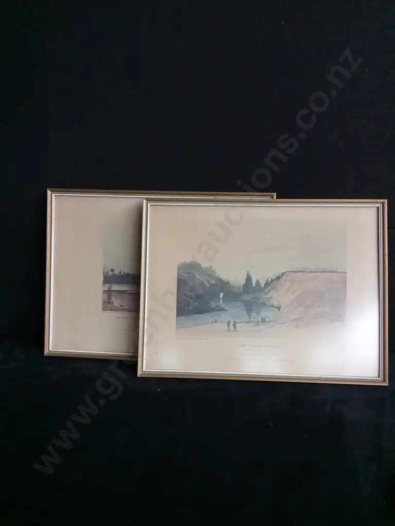 2 PIECES FRAMED HISTORICAL NEW ZEALAND PRINTS Image 1++