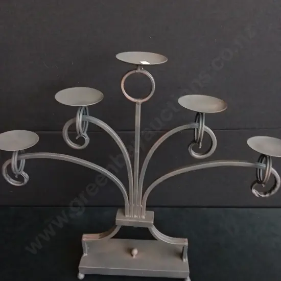 LARGE CAST IRON CANDLE HOLDER