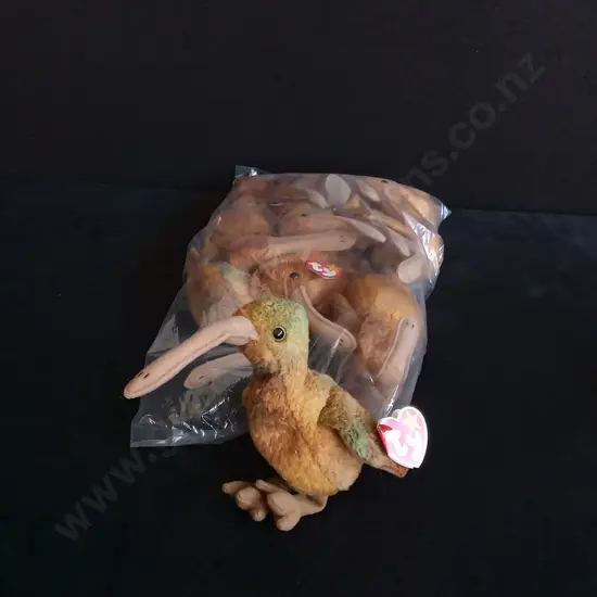 BRAND NEW BAG OF 12 TY BEANIE BABIES "BEAK" KIWI