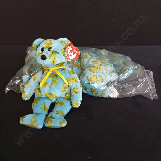 BRAND NEW BAG OF 6 TY BEANIE BABIES "OCKER THE BEAR"